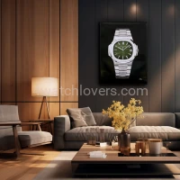 Drawing Patek Philippe 5711 Nautilus green dial real work art painting watches paintings drawings hand painted crayons collector unique home shop office apartment exclusive interior decoration luxury black background 8.jpg